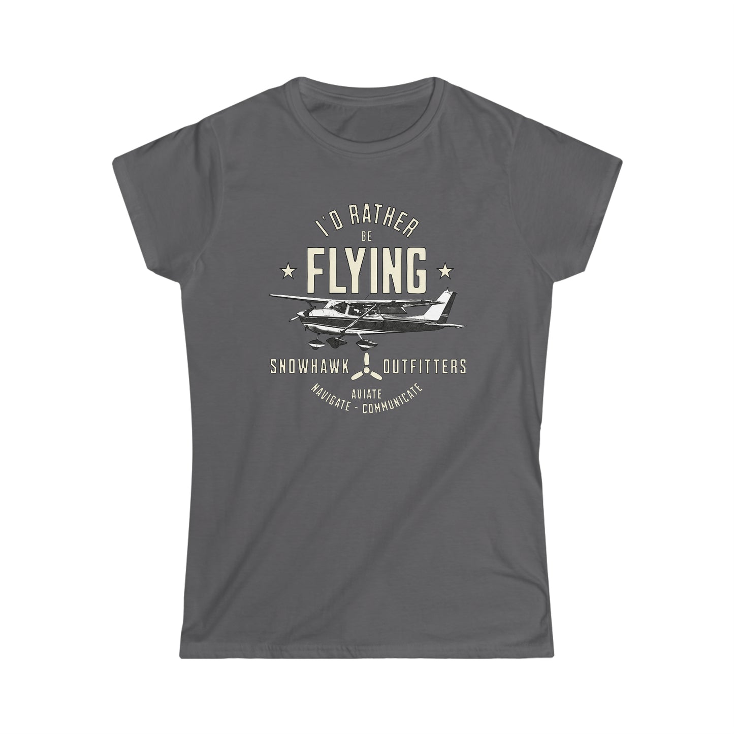 I'd Rather Be Flying Snowhawk Women's Softstyle Tee