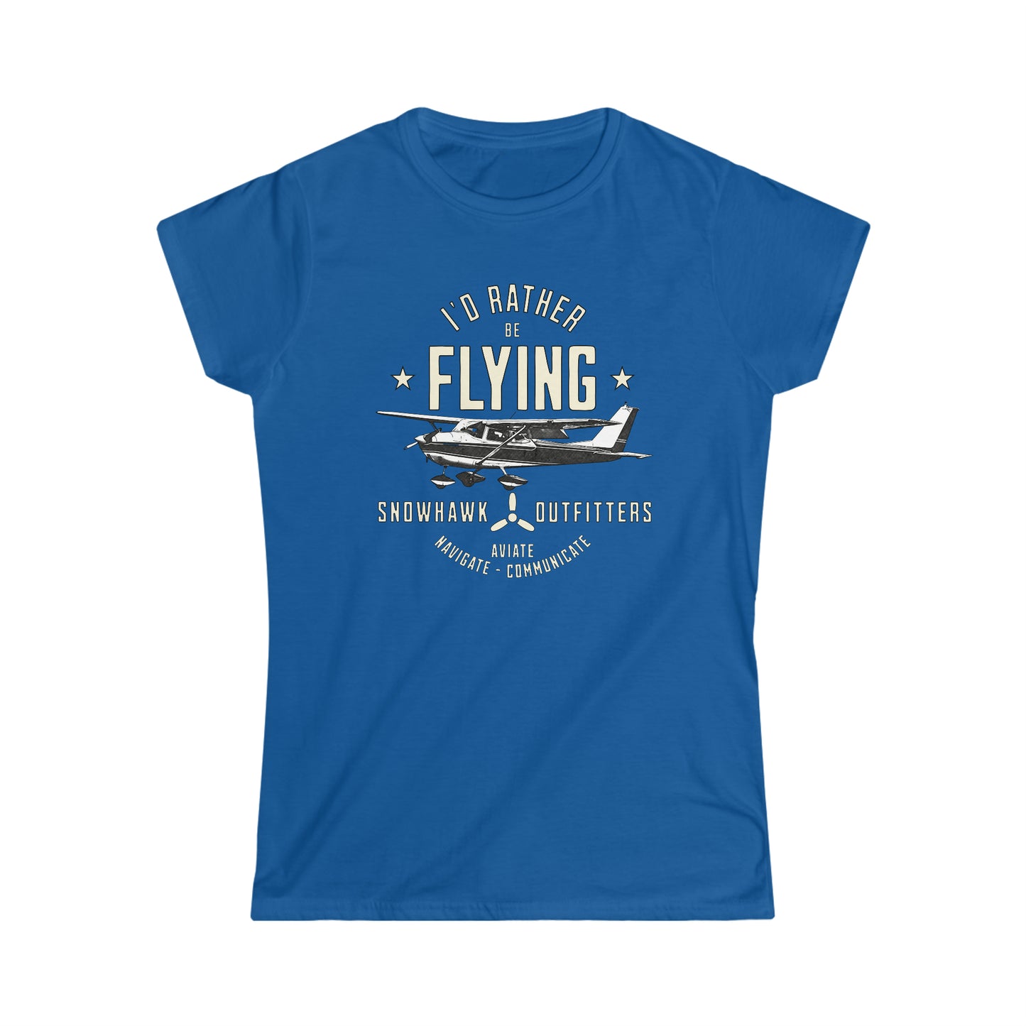 I'd Rather Be Flying Snowhawk Women's Softstyle Tee