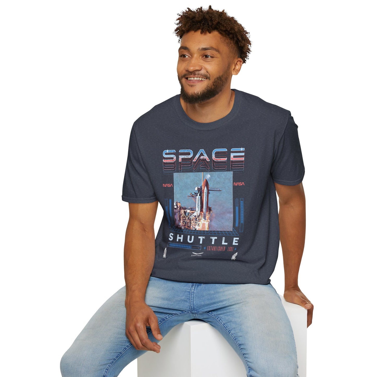 Space Shuttle 80's Retro Unisex Softstyle T-Shirt
