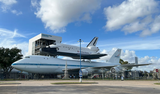 Space Shuttle on top of 747 airplane at Space Center Houston