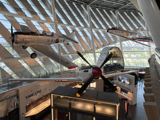 Airplanes on display at the National Aviation Museum of Korea