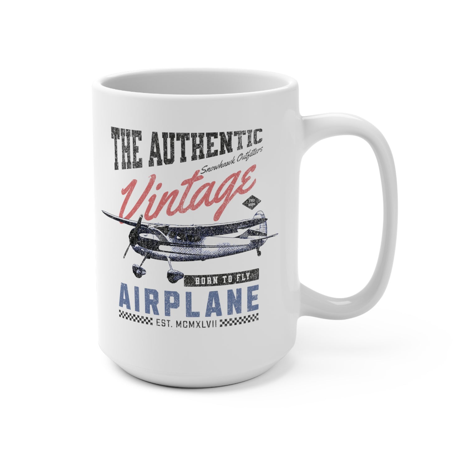 Mug with vintage airplane design