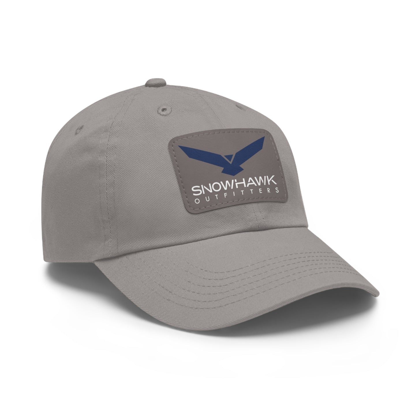 Snowhawk Logo Hat with Gray Leather Patch