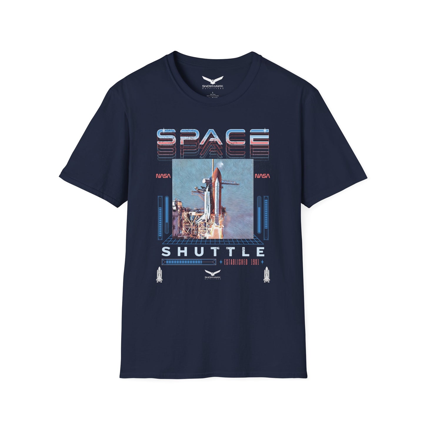 Space Shuttle 80's Retro Unisex Softstyle T-Shirt