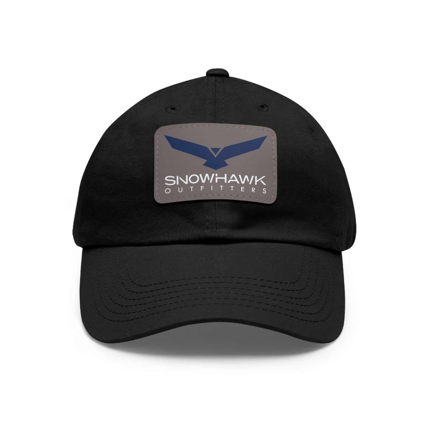 Snowhawk Logo Hat with Gray Leather Patch