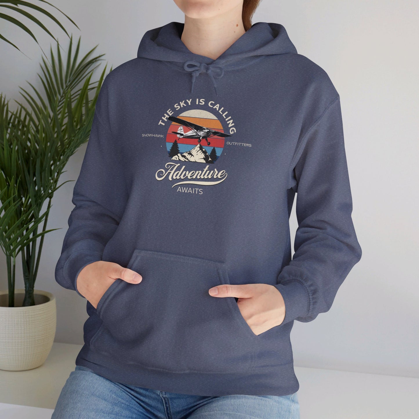 The Sky Is Calling Adventure Unisex Heavy Blend™ Hooded Sweatshirt