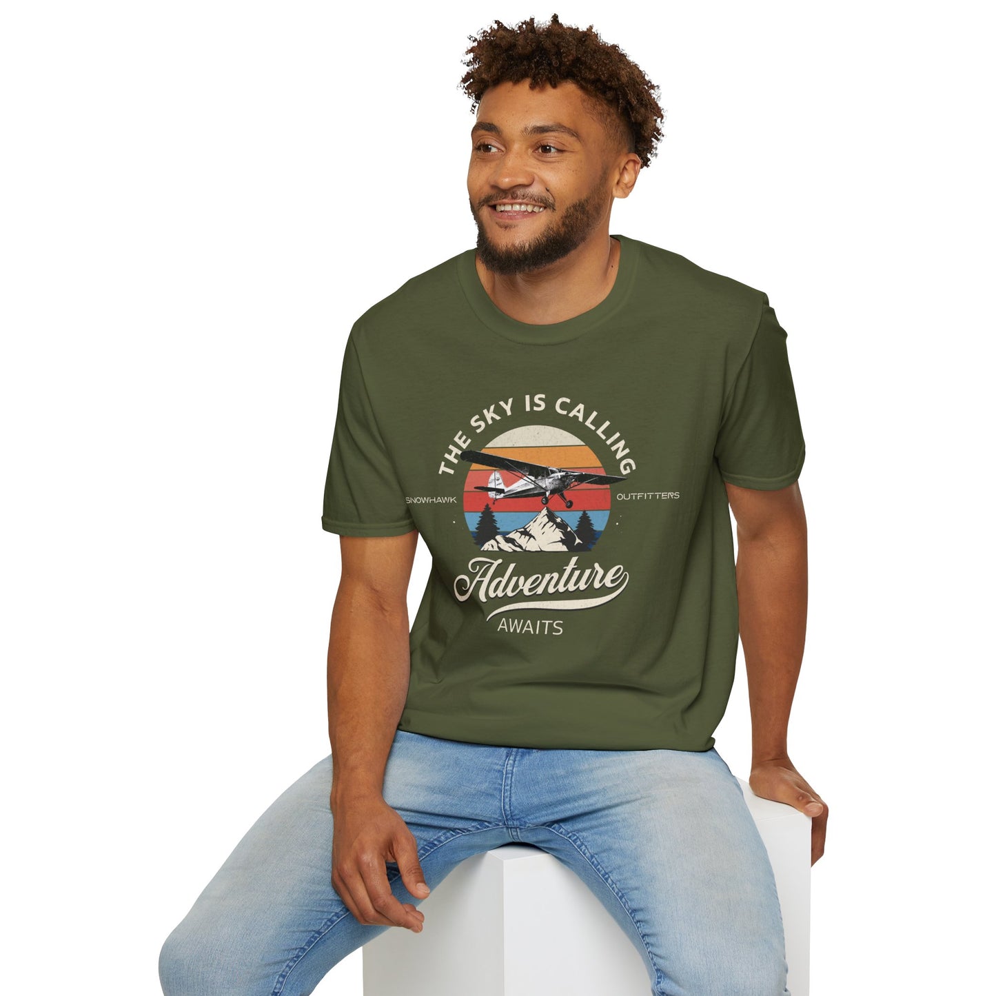 The Sky Is Calling Adventure Unisex Softstyle T-Shirt