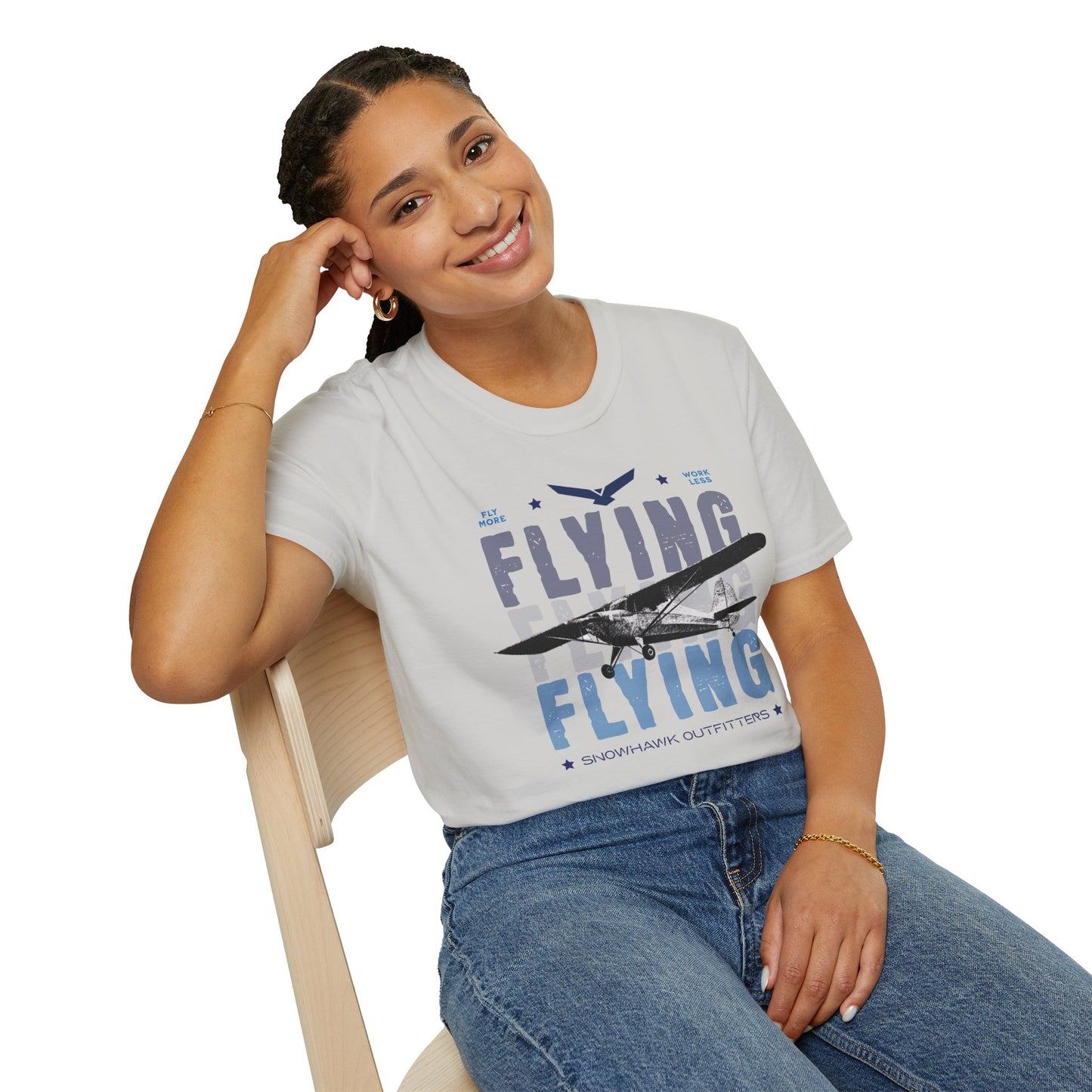 Fly More Work Less Unisex Softstyle T-Shirt