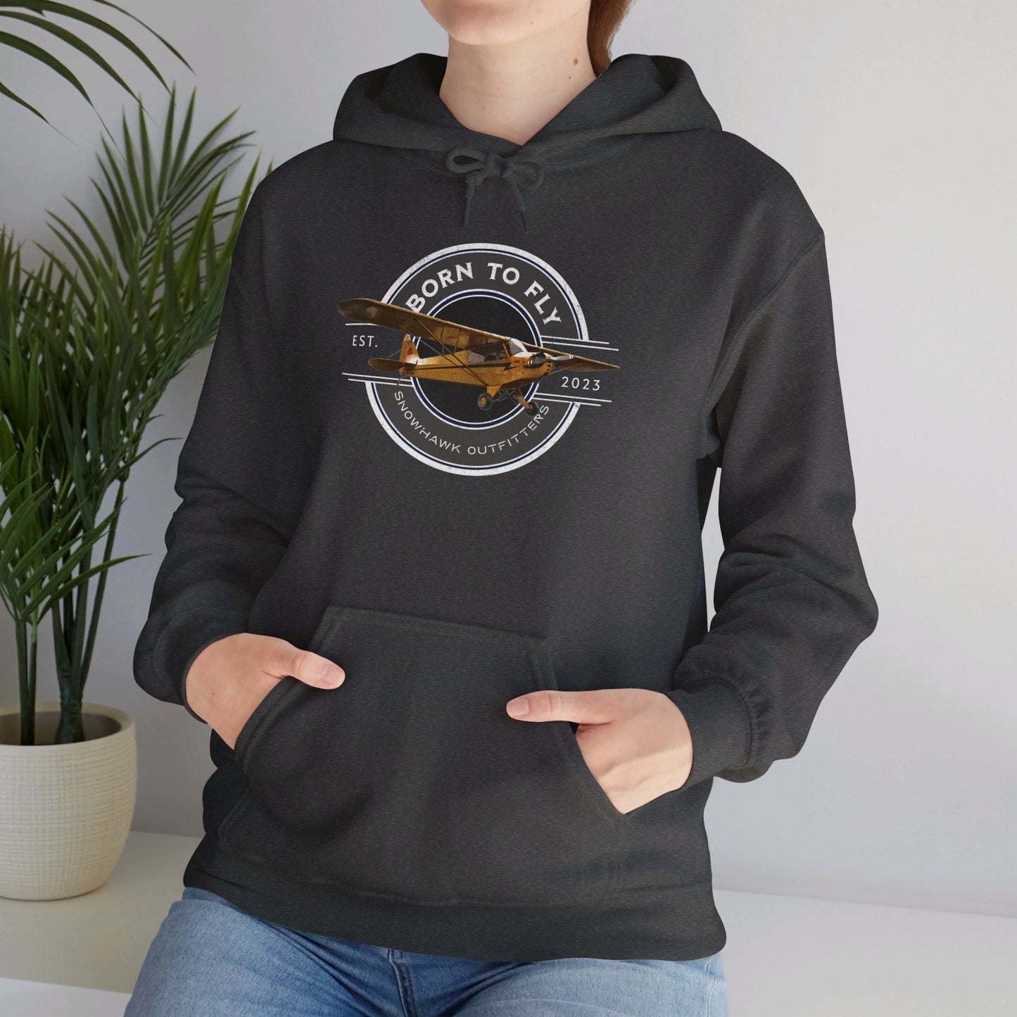 Born To Fly Piper Cub Unisex Heavy Blend™ Hooded Sweatshirt