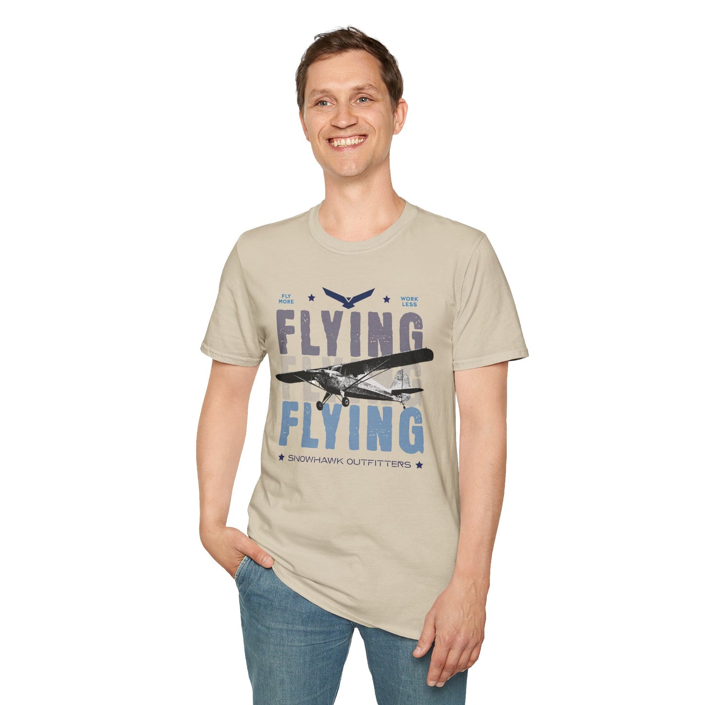 Fly More Work Less Unisex Softstyle T-Shirt