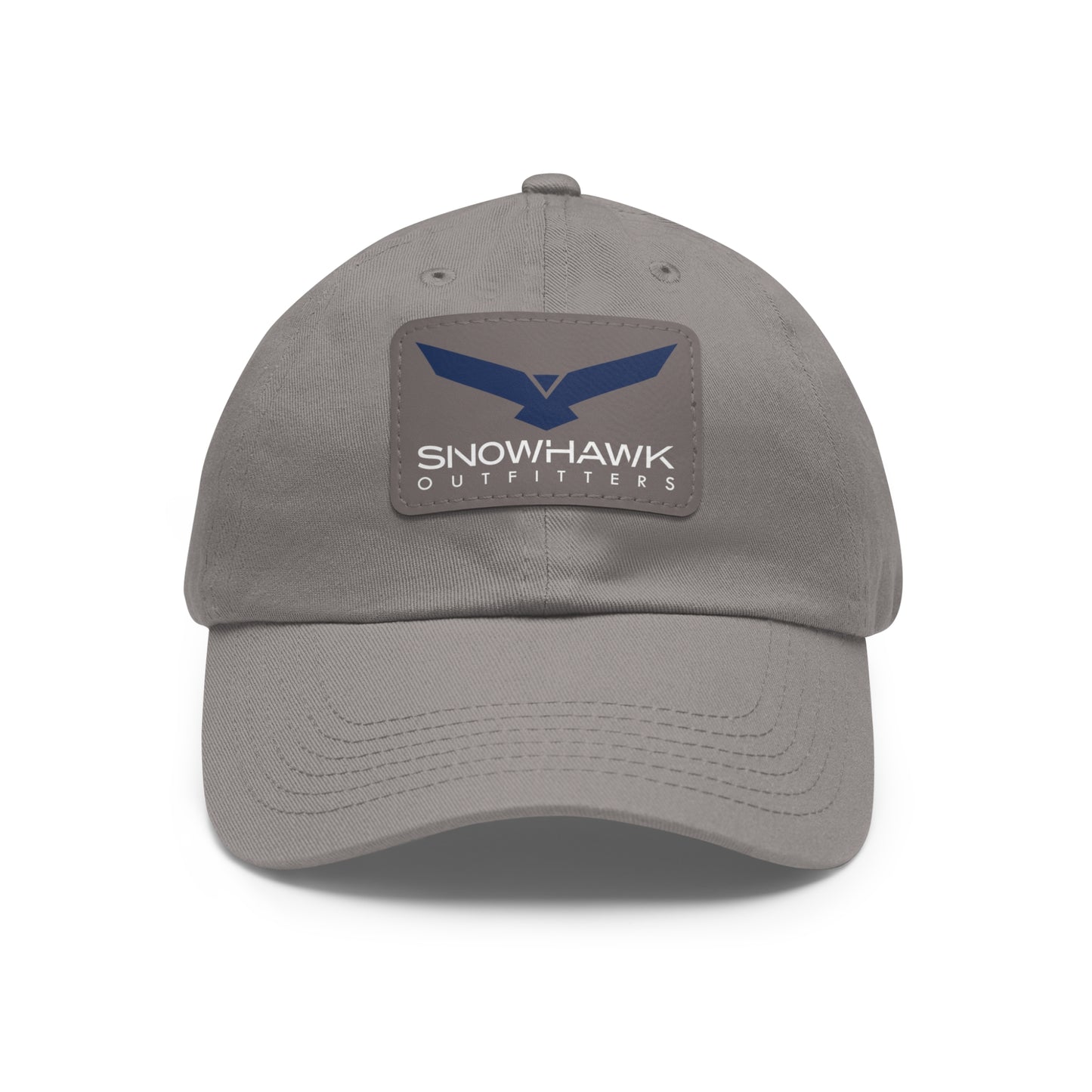 Snowhawk Logo Hat with Gray Leather Patch