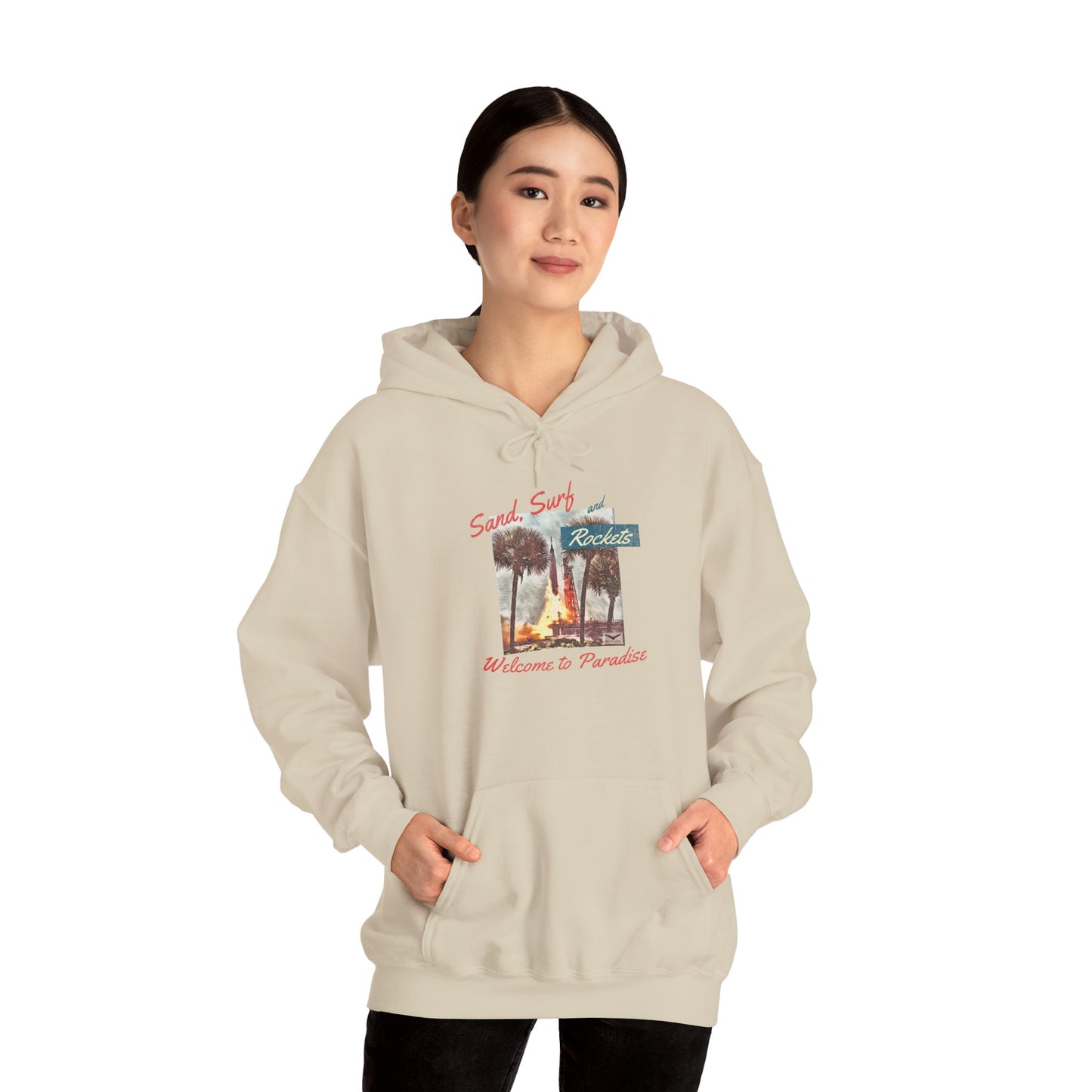 Sand, Surf, and Rockets 60's Style Unisex Heavy Blend™ Hooded Sweatshirt