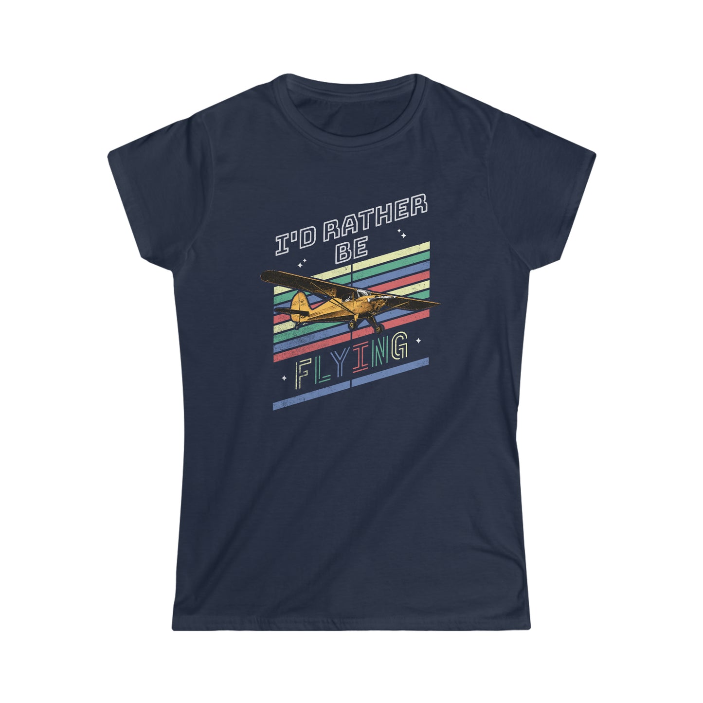 I'd Rather Be Flying 80's Retro Women's Softstyle Tee