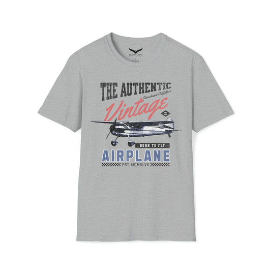 Born To Fly Authentic Vintage Airplane Unisex Softstyle T-Shirt