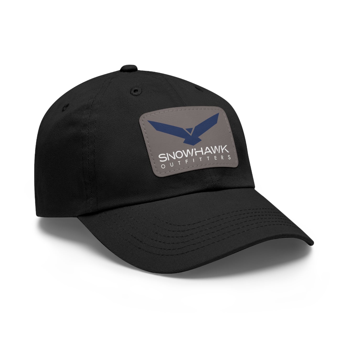 Snowhawk Logo Hat with Gray Leather Patch