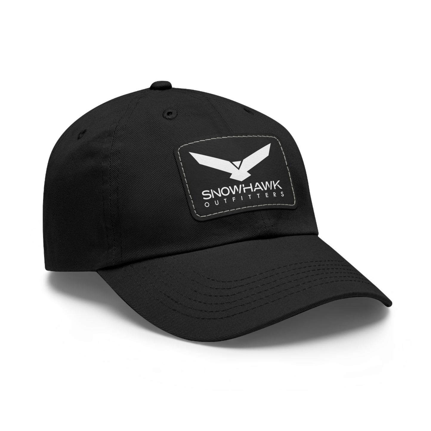 Snowhawk Logo Hat with Black Leather Patch