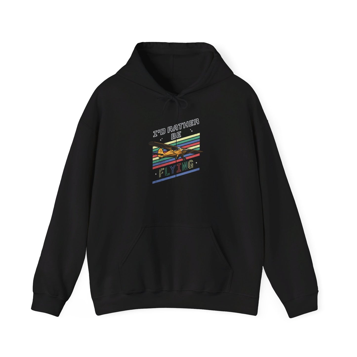 I'd Rather Be Flying 80's Retro Unisex Heavy Blend™ Hooded Sweatshirt