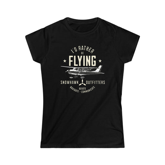 I'd Rather Be Flying Snowhawk Women's Softstyle Tee