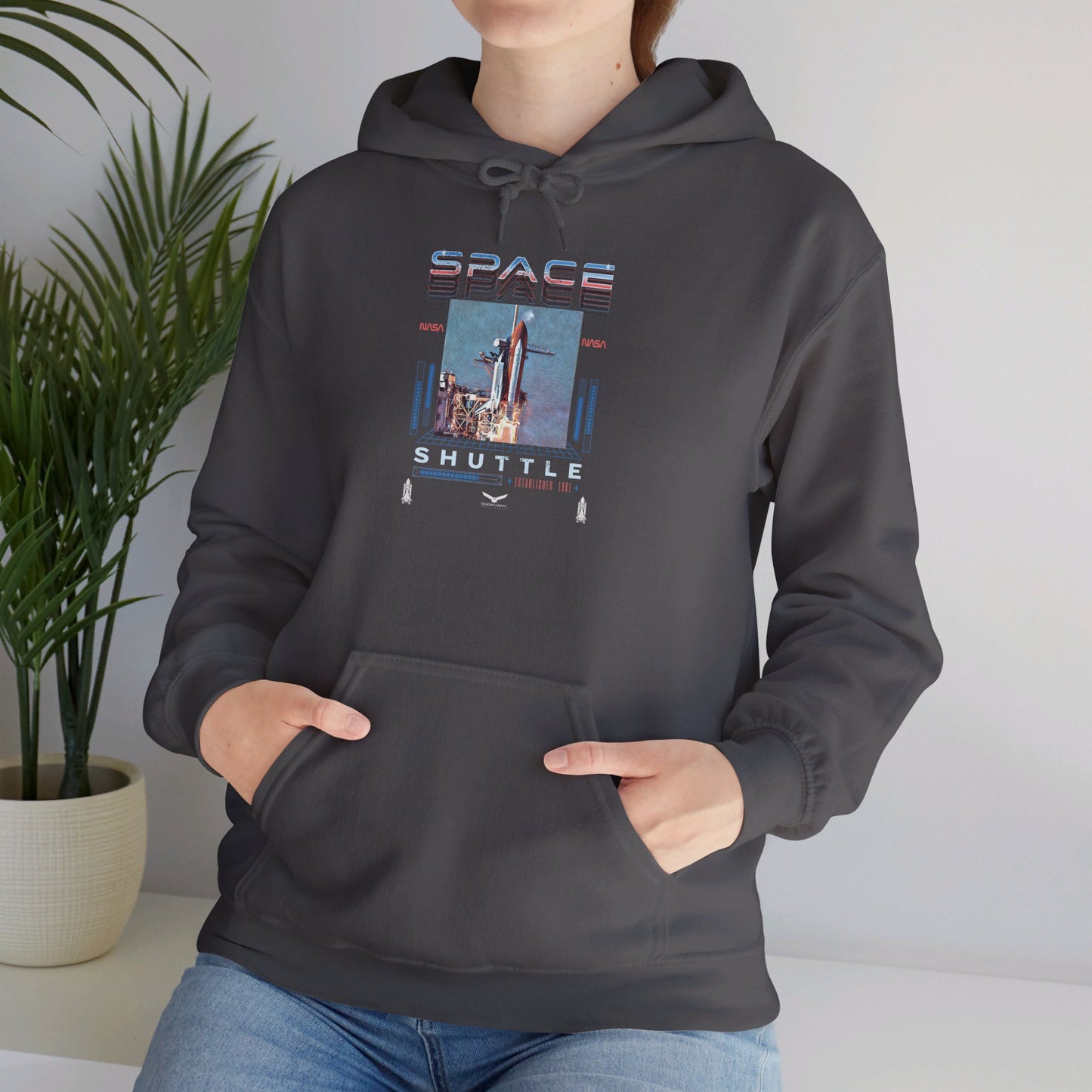 Space Shuttle 80's Retro Unisex Heavy Blend™ Hooded Sweatshirt