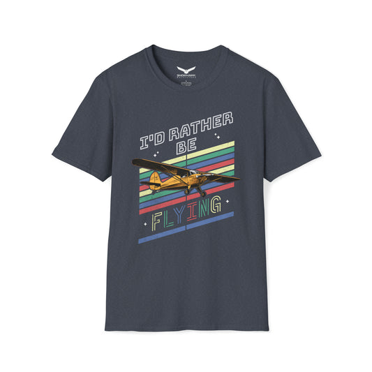 I'd Rather Be Flying 80's Retro Unisex Softstyle T-Shirt