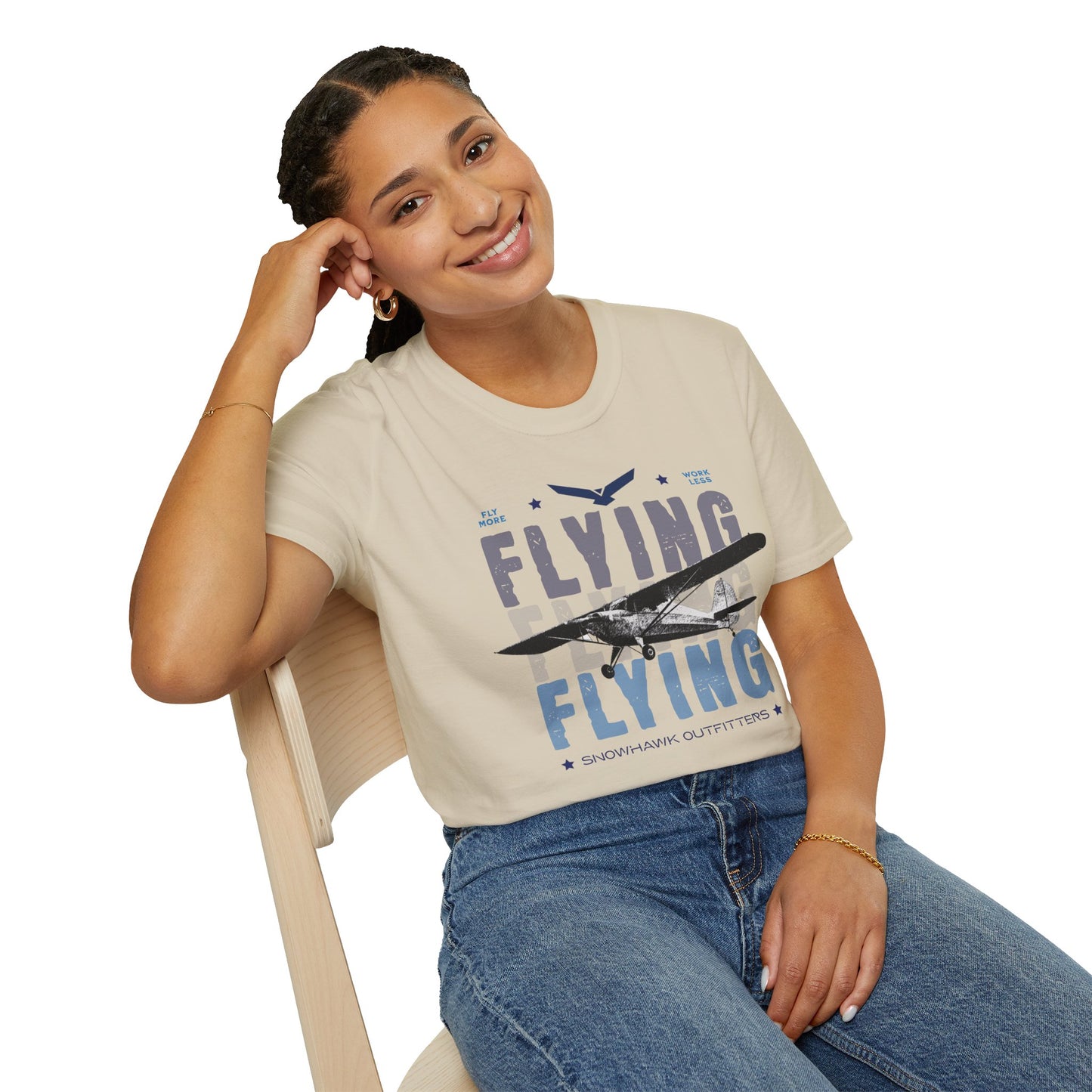 Fly More Work Less Unisex Softstyle T-Shirt