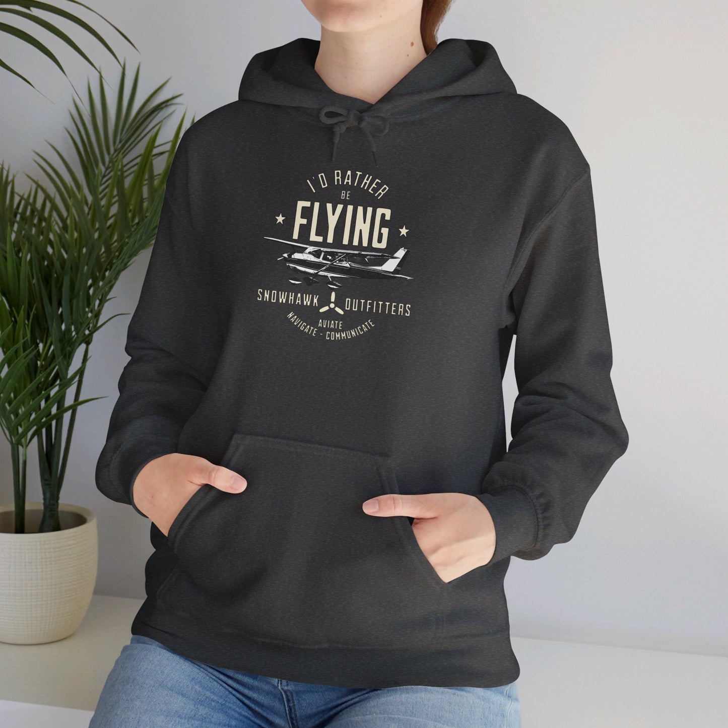 I'd Rather Be Flying Snowhawk Outfitters Unisex Heavy Blend™ Hooded Sweatshirt