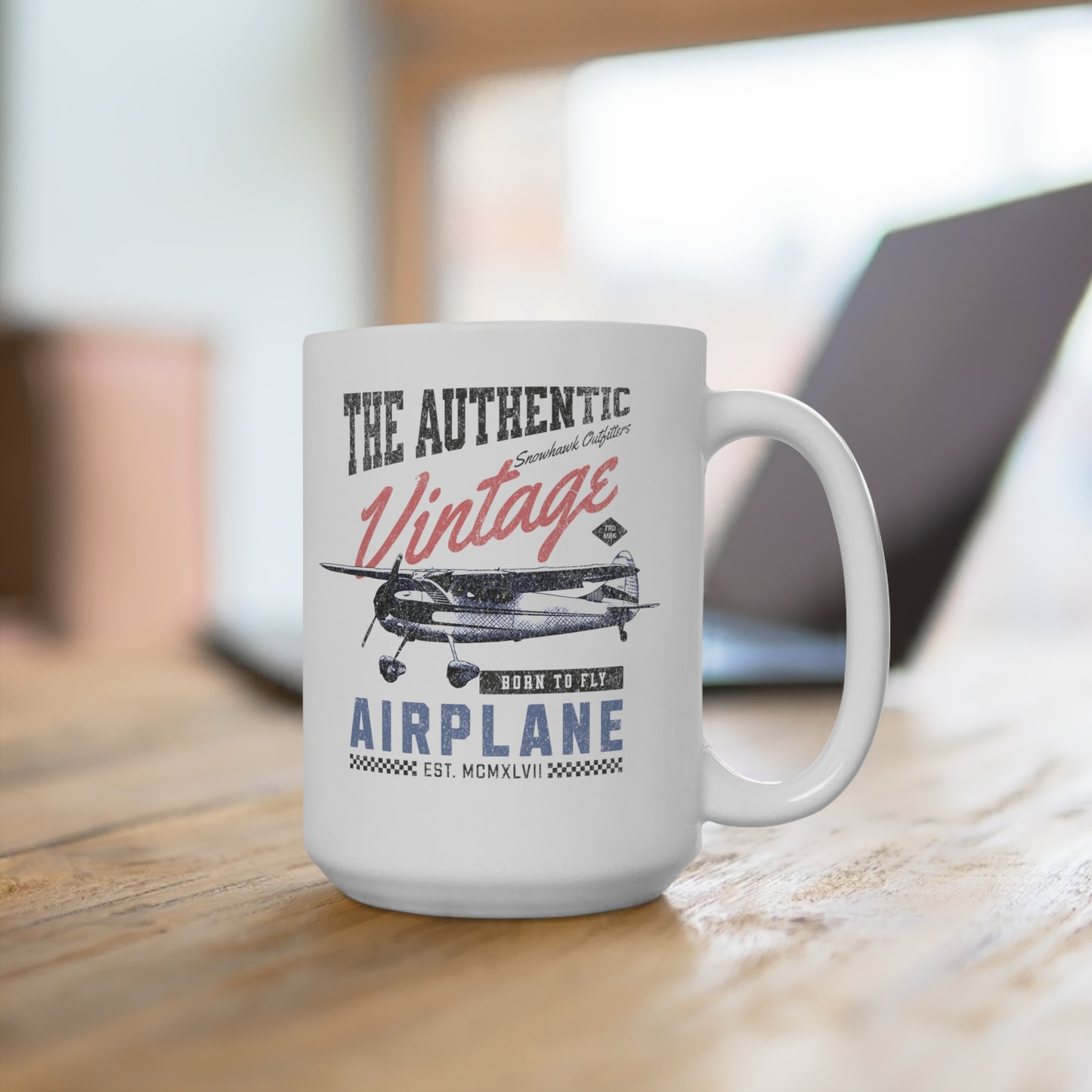 Born To Fly Authentic Vintage Airplane Mug 15oz