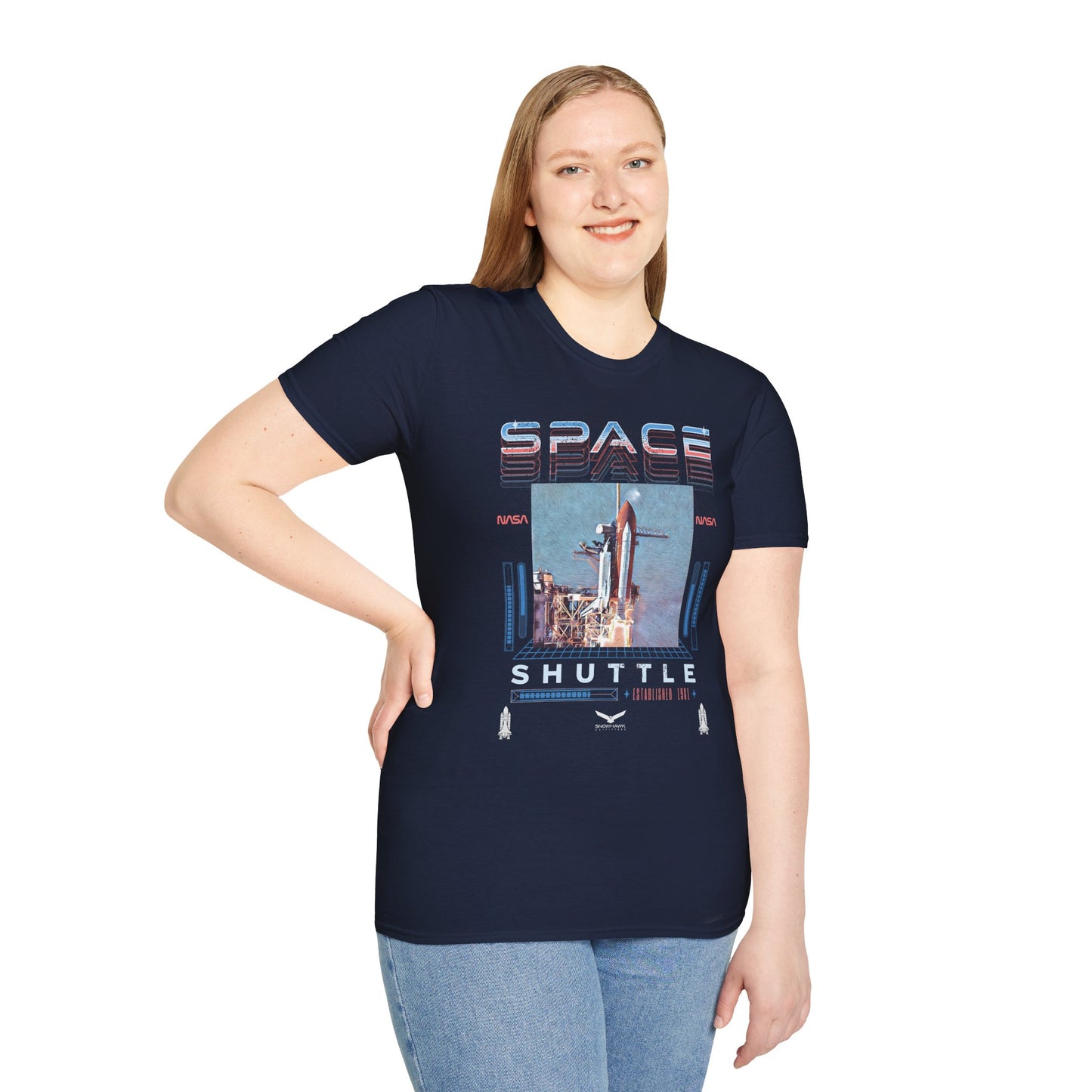 Space Shuttle 80's Retro Unisex Softstyle T-Shirt