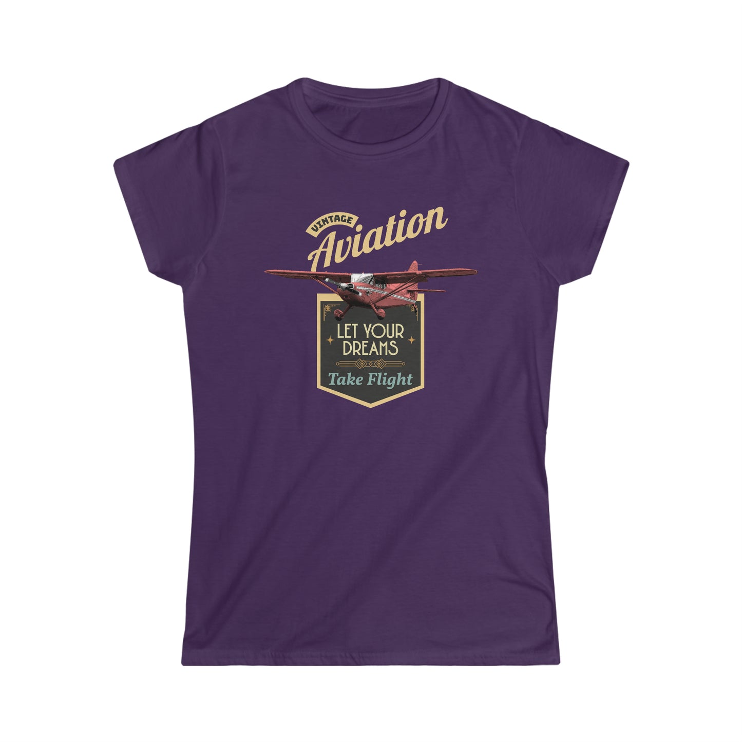 Let Your Dreams Take Flight Vintage Aviation Women's Softstyle Tee