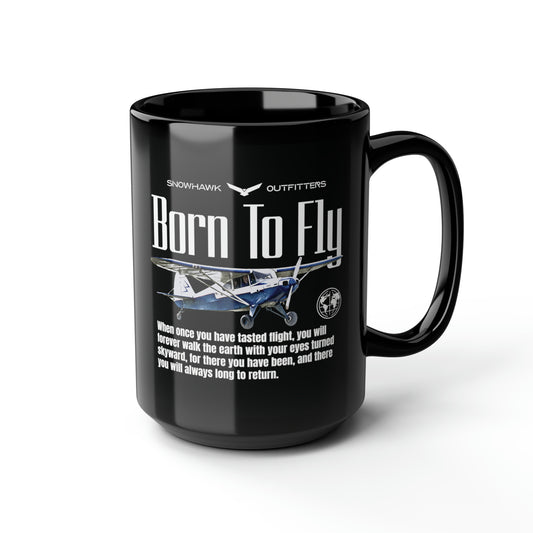 Born To Fly Eyes Turned Skyward Black Mug, 15oz