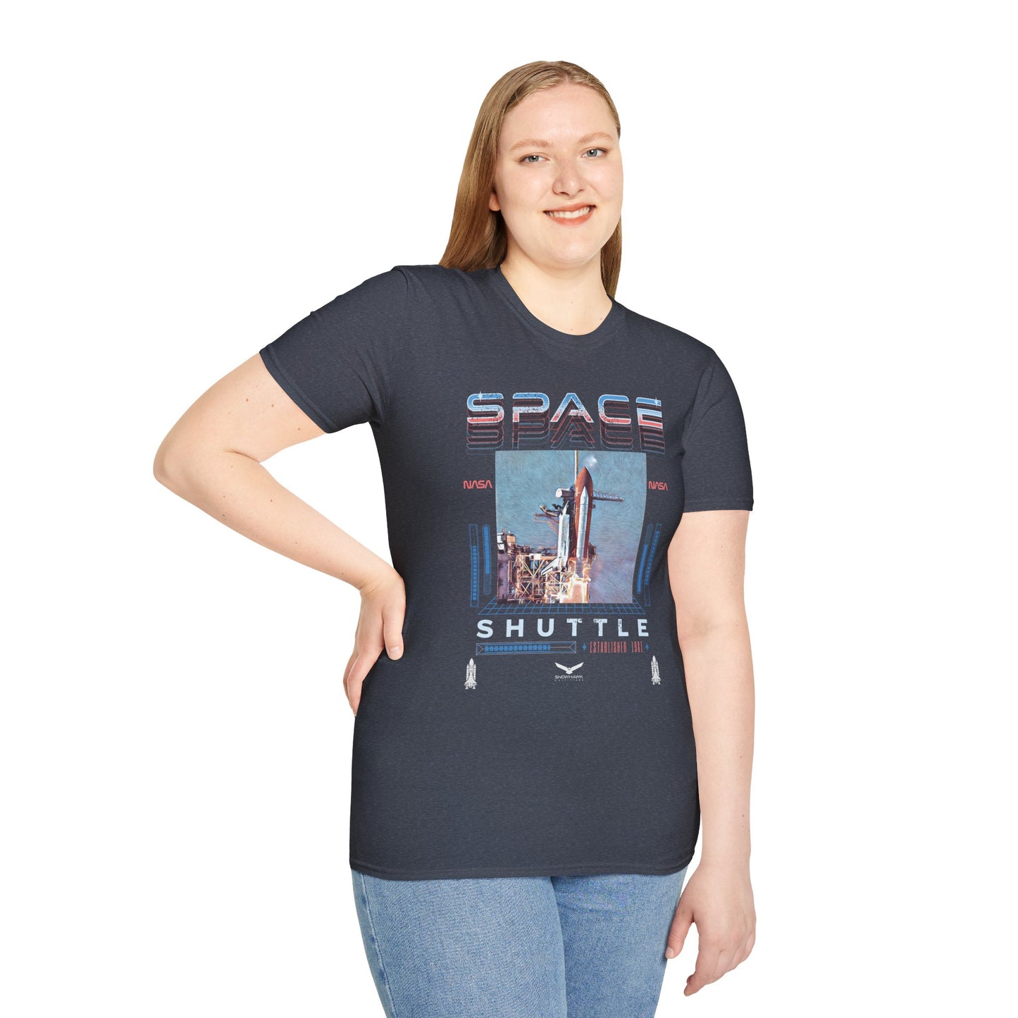 Space Shuttle 80's Retro Unisex Softstyle T-Shirt