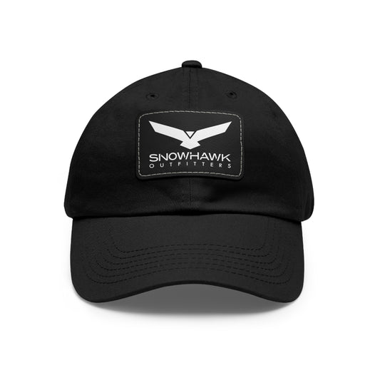 Snowhawk Logo Hat with Black Leather Patch