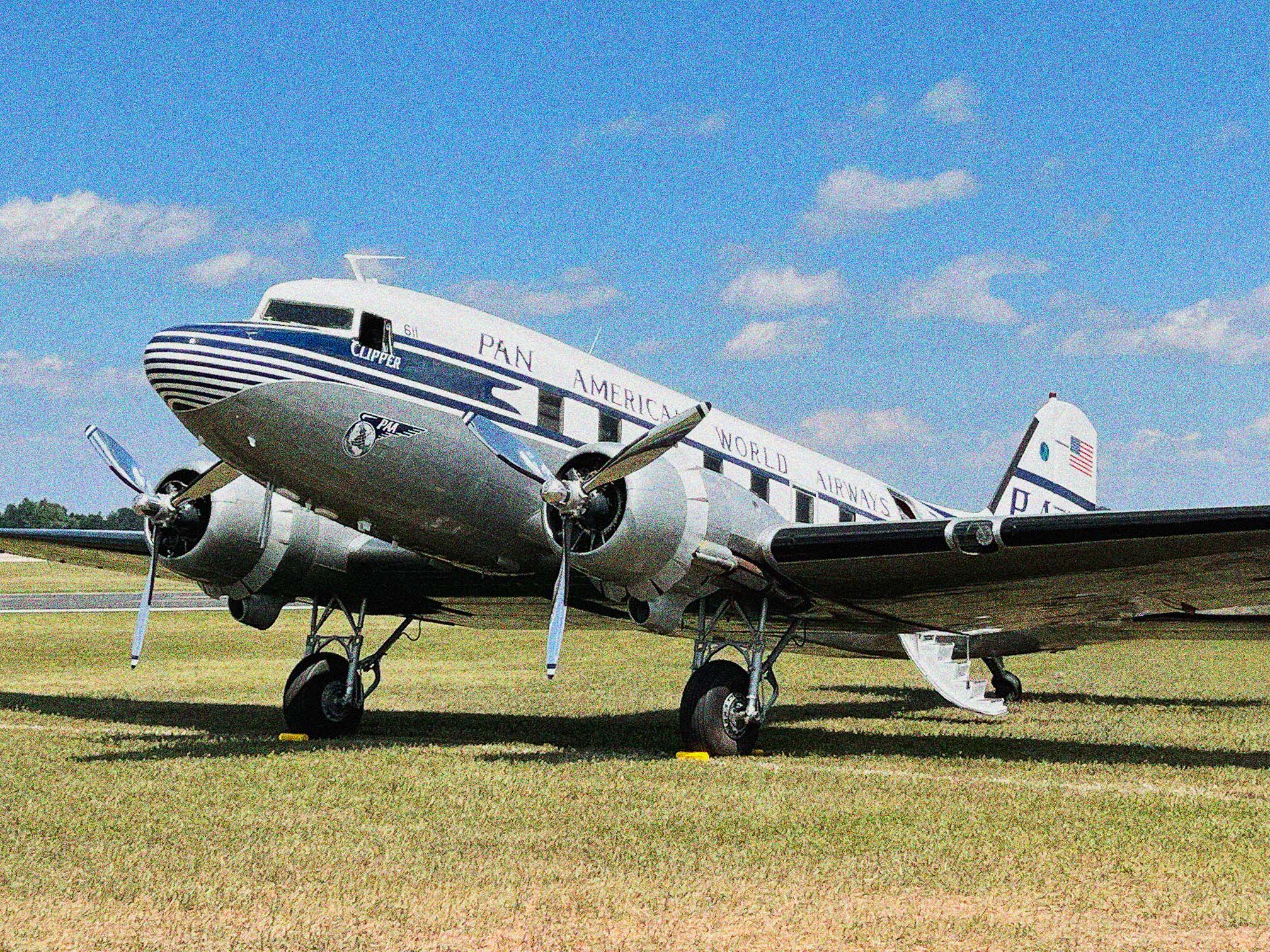 Artistic photo of DC-3 airplane